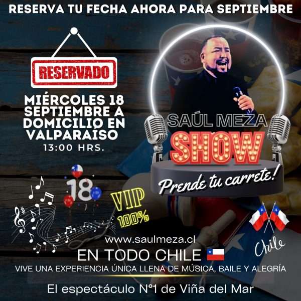 Cumpleaños a domicilio RESERVADO el 18 de septiembre HORA DE ALMUERZO en Valparaíso