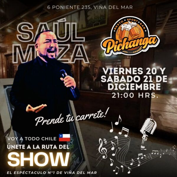 Viernes 20 y sábado 21 de diciembre, Pichanga Restobar